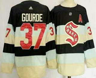 Men%27s Seattle Kraken #37 Yanni Gourde Navy 2024 Winter Classic Jersey
